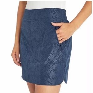 ORVIS Embossed‎ Pull-On Travel Skort Pockets Comfort Blue Women’s Size XL